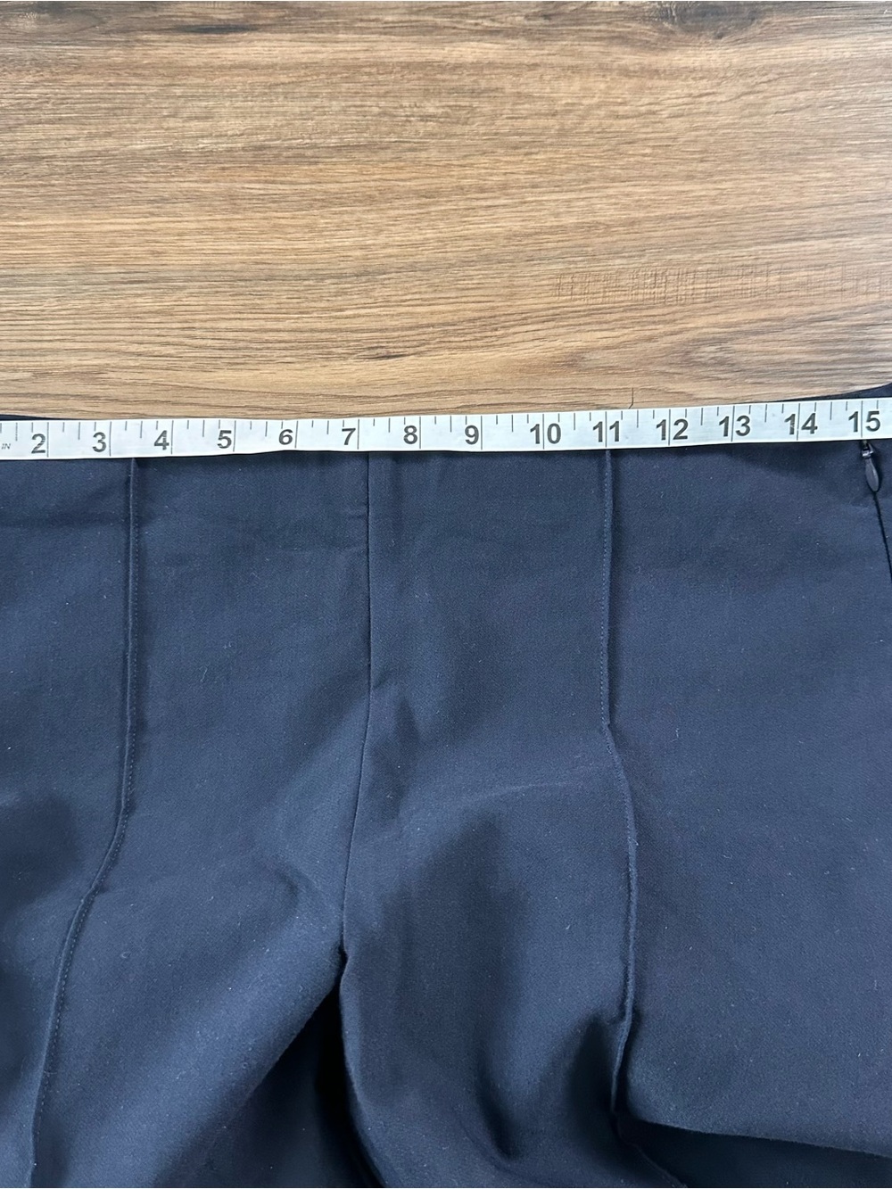 Vince Cropped Flare Dress Pants Womens Large Stretch Navy Blue Side Zip Office - Picture 7 of 11